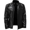 VEMOW Giacca di Pelle Uomo Moto - Nera Biker Jacket, Vintage Outerwear in Pelle Finta, Casual Leggera(Black, XXXXL)
