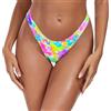 RELLECIGA Moda Mare Donna Slip High Cut Thong Bikini Tanga Bottom Daisy S