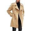 babao Trench da Uomo in Lana Calda Invernale Cappotti Lunghi Doppio Petto Giacche Eleganti da Lavoro da Uomo