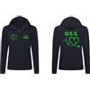Fashion Graphic Felpa Donna OSS operatore Socio, Divisa OSS Blu, Felpa Donna con Cappuccio con Zip Personalizzata, Felpa Infermiera con Zip Taglie da XS a XL