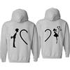 Sevpuikl Coppia Felpa con Cappuccio King Queen Felpe Uomo e Donna Re Regina Pullover Cuore Couple Hoodies Couple Sweatshirt Coppia Regalo per Fidanzati Nero Bianco Grigio 1PC