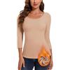 SERSARY Maglia Termica Donna Manica a 3/4 - Maglie Termiche Manica Lunga Girocollo - Intimo Termico Invernale - Magliette Maniche Lunghe Donna Traspirante - Abbigliamento Senza Cuciture