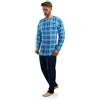 sesto senso Pigiama da uomo a maniche lunghe con pantaloni, 100% cotone, portatile tutto l'anno