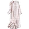 DSKK Camicia da Notte Donna Maniche Lunghe Cotone Flanella Plaid Scozzese Pigiama Abbottonato Pigiama da Donna (8#, L)