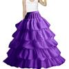 DaPongZhi Sottogonna Sposa Lungo per Nozze Gonna 4 Cerchio Donna per Abito Sottoveste Abito con 5 Strati Balze Gonna Hallowen Matrimonio Carnevale (Purple, One Size)