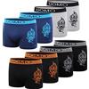 L&K 8 pacchi di Boxer da 7 Anni in Poi Pantaloncini retrò da Uomo in Microfibra Comodi Senza fastidiose Cuciture Laterali Loto 1209 XL/2XL