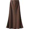 Generisch Gonna a Vita Alta Tinta Unita Abito Raso Cerniera Elegante Gonna N Roll Shirt Uomo, marrone, L