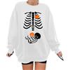 Generic Felpa per Halloween Gravidanza Scheletro Mamma Annuncio di Gravidanza Halloween Camicia Premaman, bianco, M