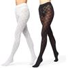 Merry Style Set da 2 Collant Opachi Donna MS 328 60 DEN (Nero/Bianco, S)