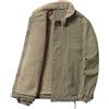 Generisch Giacca invernale da uomo nera, taglie grandi M-5Xl | Giacca corta in lana di montone da uomo con bottoni, giacca in cotone con fodera calda, giacche imbottite, giacca vintage da esterno
