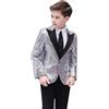 Generisch Maglia per bambini con nome, elegante giacca con paillettes rosse, ideale per matrimoni, feste e giovani T Shirt, argento, 9-12 Jahre
