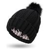 SMTCM Berretto Beanie invernale da donna foderato in raso elasticizzato slouch cable foderato in seta lavorato a maglia berretto di lana berretto a maglia con interno in raso berretto invernale da donna