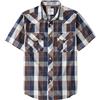 Dubinik® Camicia Uomo Maniche Corte a Quadri Western con Bottoni Automatici Stile Cowboy Blu Navy Marrone S