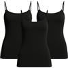 UnsichtBra Pacco da 3 Canottiera Donna in Microfibra con Spaghi Elasticizzati | Canotta Comfort Donna Bianco Nero Beige (3 x Nero, L-XL)