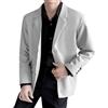 Suncadmious Giacca da Uomo Casual da Ufficio Leggera con Bottoni vestibilità Regolare Giacca da Abito con Un Bottone Giacca Sportiva Sottile (Grigio Chiaro,L)