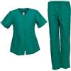 fratelliditalia.org Completo Zip Infermiere OSS Cotone Mezze Maniche Divisa Estetista Dottore Donna slim VERDE L
