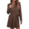 Cocila Kaftan Abiti da Donna 2023 Abito alla e Americana Autunnale e Invernale Abito Camicia Francese con Risvolto a Maniche Lunghe Rosso Abiti Capodanno