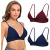 SHEKINI Reggiseno Donna Senza Ferretto Bralette Scollatura Profonda Reggiseno Imbottito Rimovibile Triangolo Reggiseni Sportivo Brassiere Top Senza Cuciture Intimo 2 Pezzi