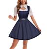Generic Dirndl - Abito tradizionale bavarese da donna, con camicetta Dirndl, 3 pezzi, elegante, costume bavarese, per Oktoberfest e Carnevale, Blu, S