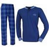 Enrico Coveri Pigiama Uomo Fresco Cotone Jersey Manica Lunga Varie Fantasie (IT, Testo, M, Regular, Regular, 1159 Denim)