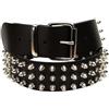 Heart Rock Cintura con borchie Killer in ottone, cintura uomo pelle stile rock e biker, cintura nera borchie nickel free - Made in Italy