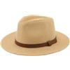 Carnavalife Cappello Panama Estivo, Cappello di Paglia Panama per Donna e Uomo Unisex, Cappello a Tesa Larga UPF 50 Pieghevole e Intrecciato Intensivo, Marrone Nastro Pelle, 57