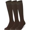 Mysocks 3 Pairs Plain Calzini unisex Marrone