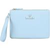 Braccialini Milly Pochette in materiale simil pelle di colore platino, dal design essenziale e raffinato. Chiusura con zip dorata con laccetto laterale e logo frontale. Compatta e leggera,