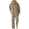 Vhersily Pigiama Uomo Invernale Caldo in Pile 2 Pezzi Felpato con Tasche e Pantalone Lungo da Notte Sleepwear Sets Homewear Loungewear Nightwear Autunno Inverno Morbido Regalo Natalizia Capodanno