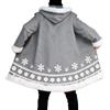 Celanisai Mantello natalizio da uomo, con fiocco di neve, termico, caldo, in pile, a maniche lunghe, per Natale, per cosplay
