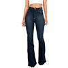 LOIJMK Pantaloni a zampa da donna, slim a percussione, alla moda, jeans a vita alta, in denim, eleganti, elasticizzati, skinny, casual, da donna, basic
