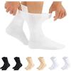 CALZITALY, PACK 3/6 PAIA Calze Senza Bordo Elastico, Calze Sanitarie Unisex, Calzini per Diabetici in Cotone | Nero, Bianco, Naturale | Made in Italy (6 Paia - 2 Nero+2 Bianco+2 Naturale, 35-38)