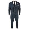 TruClothing Abito da uomo in 3 pezzi classico Principe di Galles a quadri verde oliva matrimonio ufficio retrò, Oliva, 46