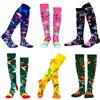 WeciBor Calze al ginocchio da donna in cotone con motivo multicolore | motivo multicolore, divertenti da indossare tutti i giorni, regalo innovativo, stile retrò anni '90, calzini da skateboard