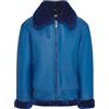 Infinity Leather Uomo Blu B3 RAF Montone Shearling Volante Pelle Aviatrice Bomber Giacca