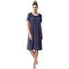 e.Femme Dolly 1658 - Camicia da Notte da Donna in Cotone Blu Marino 44
