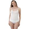 EMMEBIVI 2 Pezzi Canotta Invernale Donna Lana e Seta Spallina Stretta con Nordo Raso, Comfort ed Eleganza Made in Italy, Nero, XL