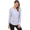 Vincenzo Boretti Blusa, Taglio Giusto, Scollo Rotondo Blu Ghiaccio XS