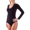 BELLISSIMA Body Decollete' Manica Lunga Donna Art Body Decollete ML col. E Mis. A Scelta (M-L, Nero)