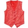 Wildarms Gilet da uomo con paillettes, papillon e vestito da ballo, per smoking, cena, scollo a V, slim fit