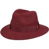 Borsalino Cappello in Lana Piemonte Traveller Donna/Uomo - Made Italy di Feltro con Nastro Grosgrain, Grosgrain Autunno/Inverno Inverno - 56 cm Rosso Bordeaux-Melange