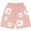 Generico Pantaloncini Uomo Cotone Casual Pantaloncini Uomo Estivi Sciolti Fiori Shorts Running Trekking Pantaloni Corti Stampati in Schiuma a Stampa Piena Cotone Hip Hop Y2K Shorts Calzoncini
