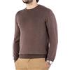 Cashmere Zone-Maglione Uomo Girocollo in Puro Cotone Egiziano Artigianalità Italiana e Confort a Manica Lunga (Marrone, XXL)