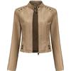 YYNUDA Giacca in pelle con borchie corte da donna, tinta unita e maniche lunghe, stile Moto Biker