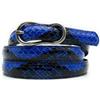 PASSIONE Cintura Sottile - Altezza 2 cm - Vera Pelle Pitone - Opaca - 7 fori di regolazione - Made in Italy