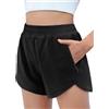 Arshiner Pantaloncini da Ragazza Neri Sportivi Estivi Activewear Shorts Corti Pantaloni da Allenamento Bambini con Fodera in Rete Pantaloncini da Ciclismo da Corsa 9-10 Anni