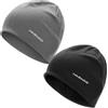 HASAGEI Beanies Skull Caps per uomo e donna caldo casco fodera ciclismo cappello morbido leggero berretto antistatico running Beanie Beanie, nero e grigio., Taglia unica