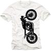 MAKAYA T-Shirt Uomo - Magliette Motociclisti CB 500 - Vintage Cafe Racer Bianco M