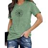 tiorhooe Maglietta da donna a forma di leone, con motivo floreale, da donna, carino, casual, a maniche corte, Verde3., M