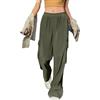 duaicnvow Cargo Pantaloni Velluto a Coste Larghi Donna Elasticizzati Vita Alta con Tasche e Vita Elasticizzata Lavoro Pantalone Dritti Casual Comodi Traspiranti Trekking Jogging Pants